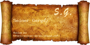 Seiner Gergő névjegykártya